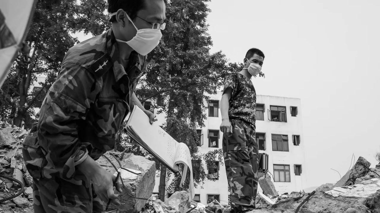 Sichuan earthquake documentary frame
